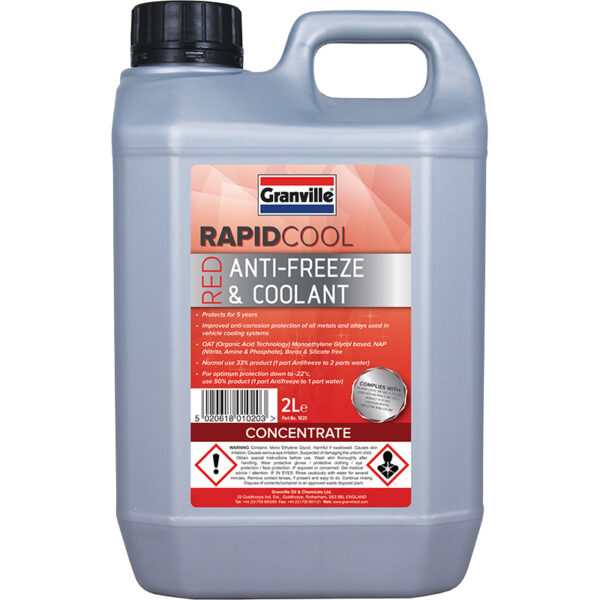 Granville Rapid Cool Red Antifreeze - 1Lt - Car Parts & Accessories